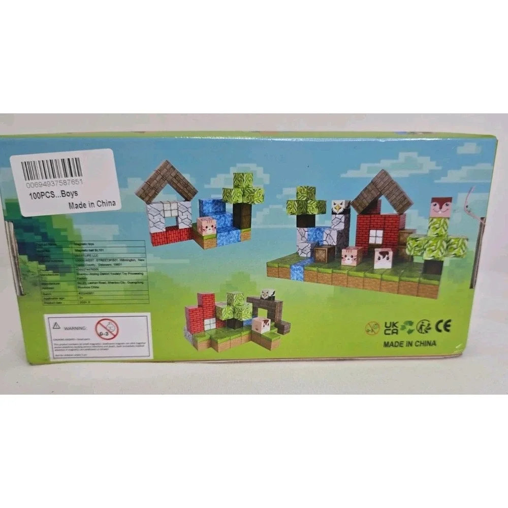 Minecraft-style Magnetic Block Building Set 100 Pcs